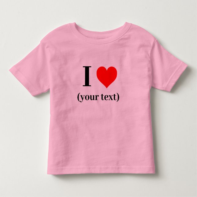 Les Tous Petits J'AI LE COEUR ! T-Shirt pour jersey fin - Rose per (Devant)