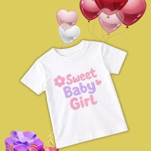 Les Tous Petits Joli T-Shirt pour Fillette avec Lettres Tricotées