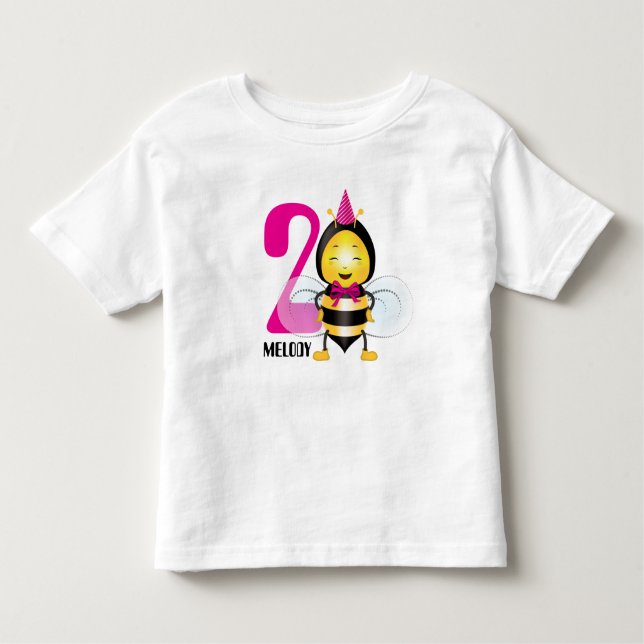 Les Tous Petits Joyeux T-shirt Bee Girl pour l'anniversaire de la  (Devant)