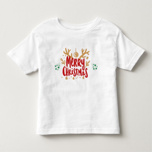 Les Tous Petits Joyeux T-shirt Reindeer Antlers pour enfants (Devant)