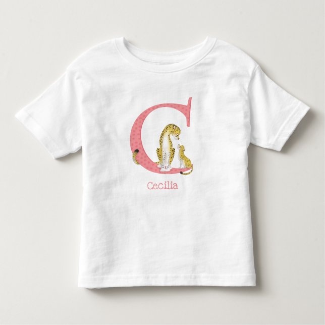 Les Tous Petits L'animal ABC C est pour le t-shirt cheetah (Devant)