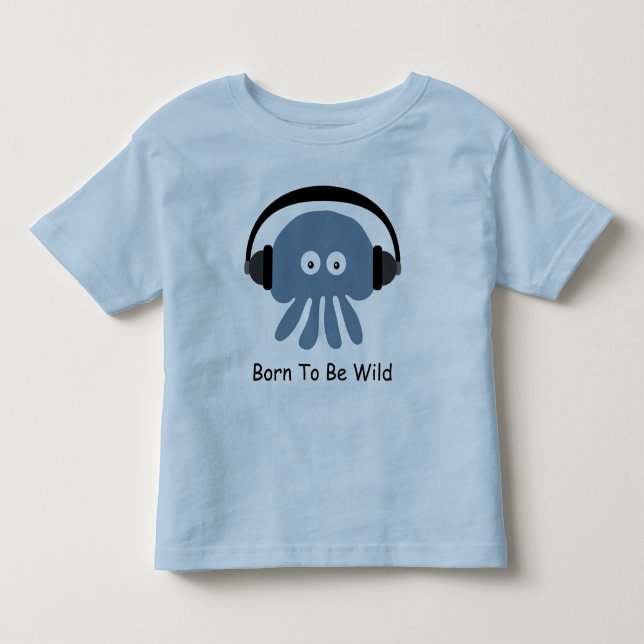 Les Tous Petits Méduses bleues DJ soutenues pour être T-shirt (Devant)