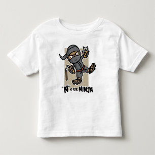 Les Tous Petits "N" est pour Ninja Toddler T-shirt