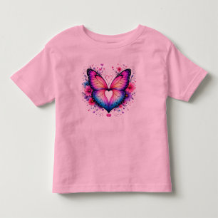 Les Tous Petits Papillon ailes coeur T-Shirt pour tout-petit Col