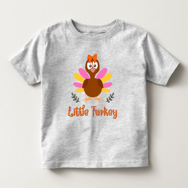 Les Tous Petits Petit dindon de Thanksgiving pour fillette T-Shirt (Devant)