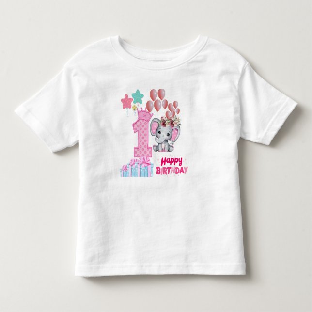 Les Tous Petits Premier Joyeux T-shirt anniversaire pour bébé (Devant)