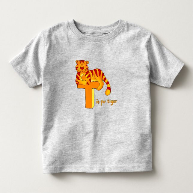 Les Tous Petits T est pour le T-shirt orange d'animal d'enfants de (Devant)