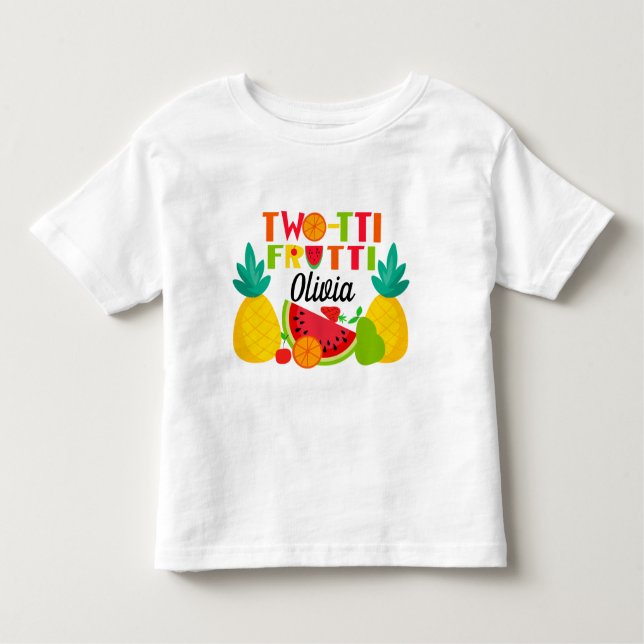 Les Tous Petits T-shirt à deux tii frutti Second Birthday pour fil (Devant)