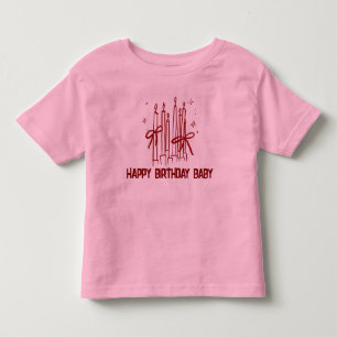 Les Tous Petits T-shirt avec bougie d'anniversaire mignon pour enf