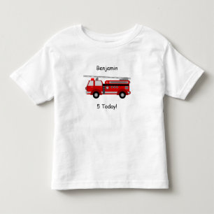 Les Tous Petits T-shirt camion de pompier pour bébé avec le nom et