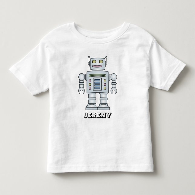 Les Tous Petits T-shirt de dessin animé robot personnalisé pour pe (Devant)