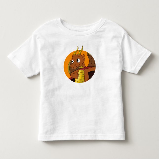 Les Tous Petits T-shirt dragon orange pour tout-petits (Devant)