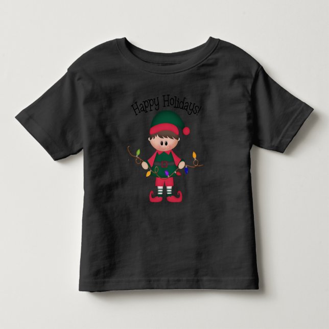 Les Tous Petits T-shirt elfe de Noël pour garçons (Devant)