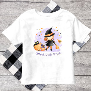 Les Tous Petits T-shirt fille d'Halloween pour la petite sorcière 