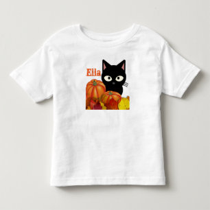 Les Tous Petits T-shirt Halloween chat noir personnalisable pour t