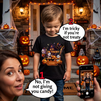 Les Tous Petits T-shirt Halloween drôle pour tout-petit Tricky or
