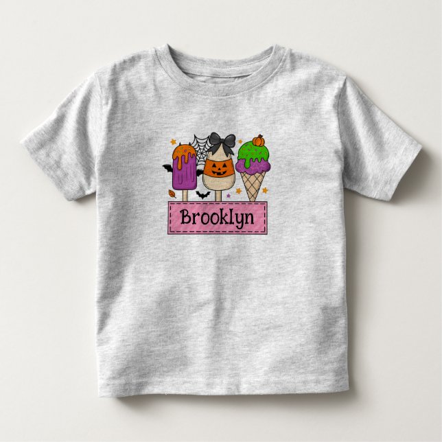 Les Tous Petits T-shirt Halloween pour filles personnalisable (Devant)