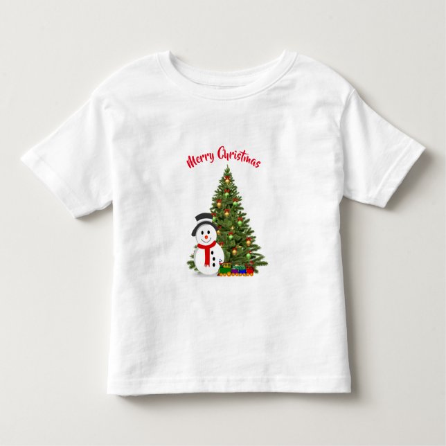 Les Tous Petits T-shirt joli arbre de Noël pour tout-petit (Devant)