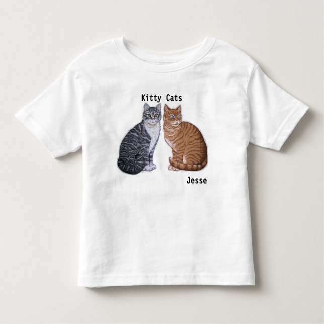 Les Tous Petits T-shirt Kitty Cats pour enfant Kids VOTRE NOM Kitt (Devant)