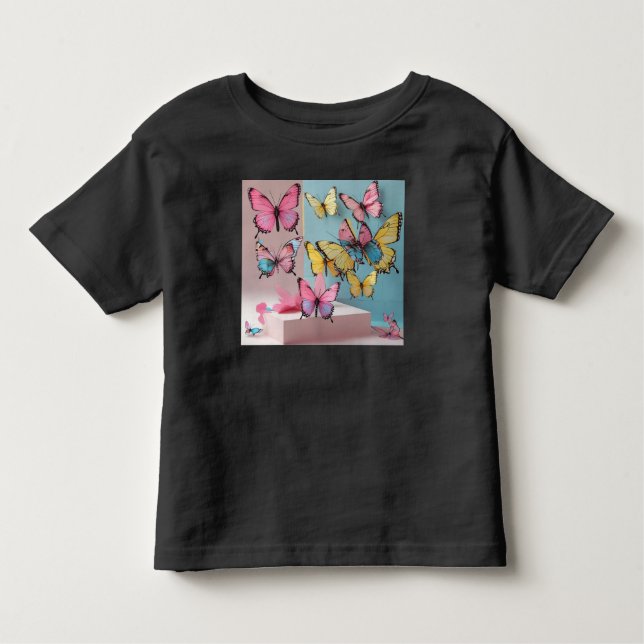 Les Tous Petits T-shirt papillon à l'aquarelle Dreamy pour bébé (Devant)