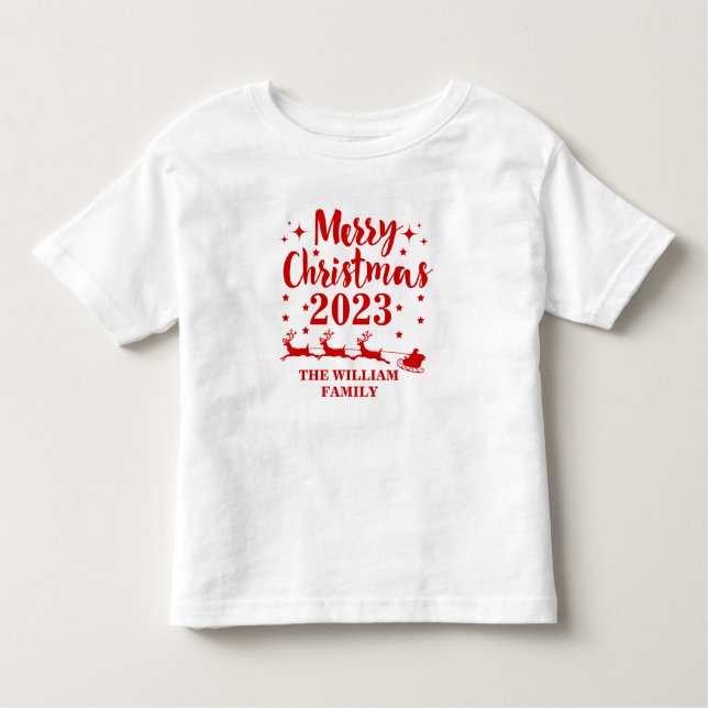 Les Tous Petits T-shirt personnalisé pour bébé de Noël familial (Devant)