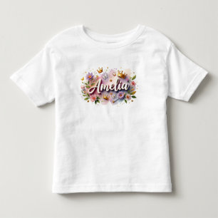 Les Tous Petits T-Shirt personnalisé pour enfants à motif floral p