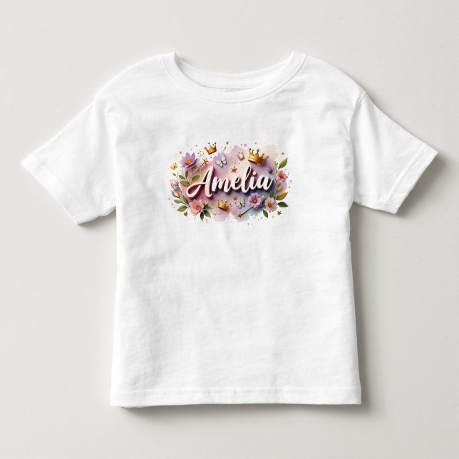Les Tous Petits T-Shirt personnalisé pour enfants à motif floral p (Devant)