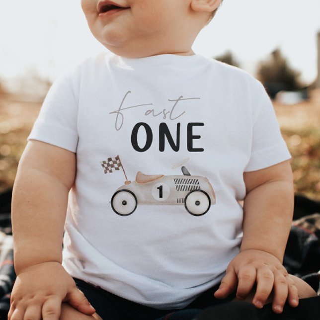 Les Tous Petits T-shirt pour anniversaire de voiture de course rét (Créateur téléchargé)