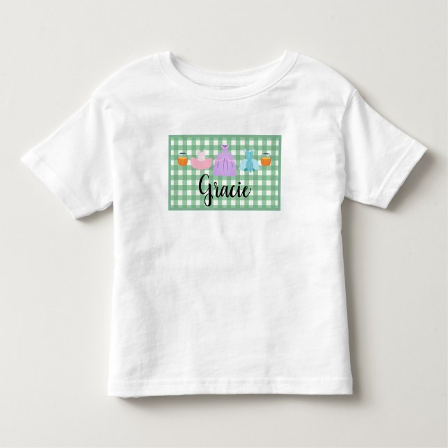 Les Tous Petits T-shirt pour bébé pour filles en plastique ou nom  (Devant)