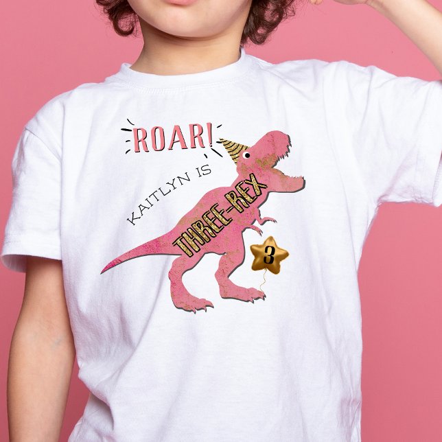 Les Tous Petits T-shirt pour enfant de 3 ans Three-Rex Dinosaur (Créateur téléchargé)
