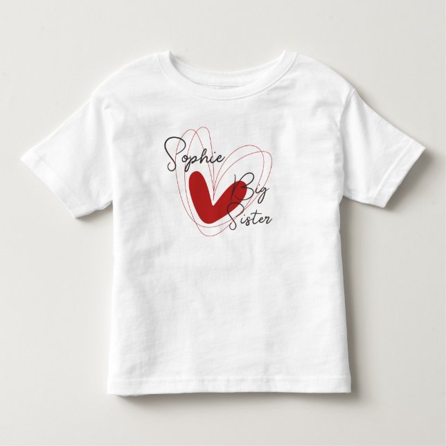 Les Tous Petits T-shirt pour enfants avec un nom de grande sœur et (Devant)