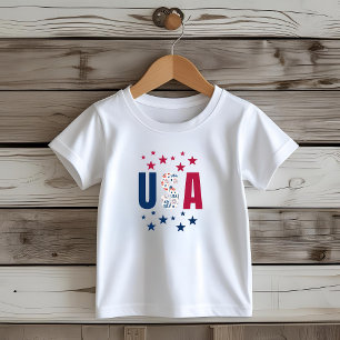 Les Tous Petits T-shirt pour enfants USA 4 juillet avec des étoile