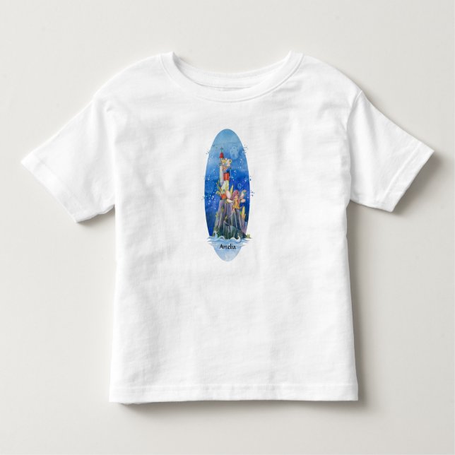 Les Tous Petits T-shirt pour jeune fille avec fées et phare (Devant)