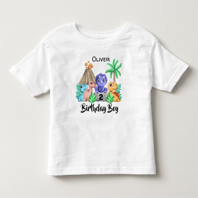 Les Tous Petits T-shirt pour tout-petit anniversaire de bébés dino (Devant)