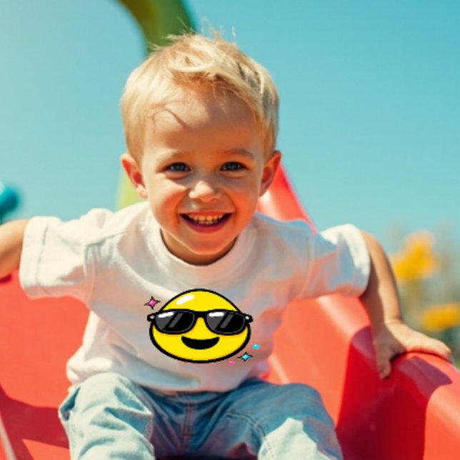 Les Tous Petits T-shirt pour tout-petit avec visage souriant cool  (Créateur téléchargé)