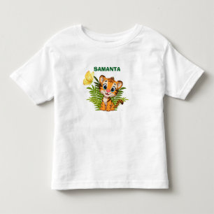 Les Tous Petits T-shirt pour tout-petits Little Tiger & Butterfly 