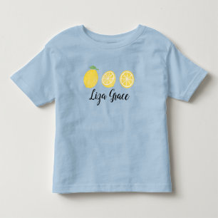 Les Tous Petits T-shirt trio citron pour bébé filles aquarelle