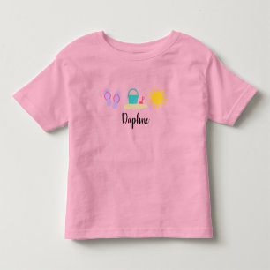 Les Tous Petits T-shirt trio de plage pour filles pour enfants
