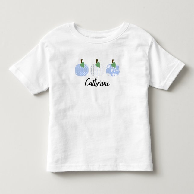 Les Tous Petits T-shirt trio pour fillette bleu clair motif citrou (Devant)
