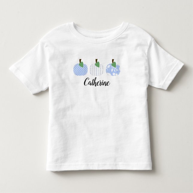 Les Tous Petits T-shirt trio pour fillettes couleur bleu clair mot (Devant)