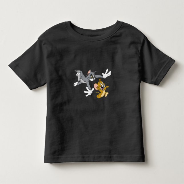 Les Tous Petits Tom et Jerry Fun Black T-shirt pour enfants (Devant)