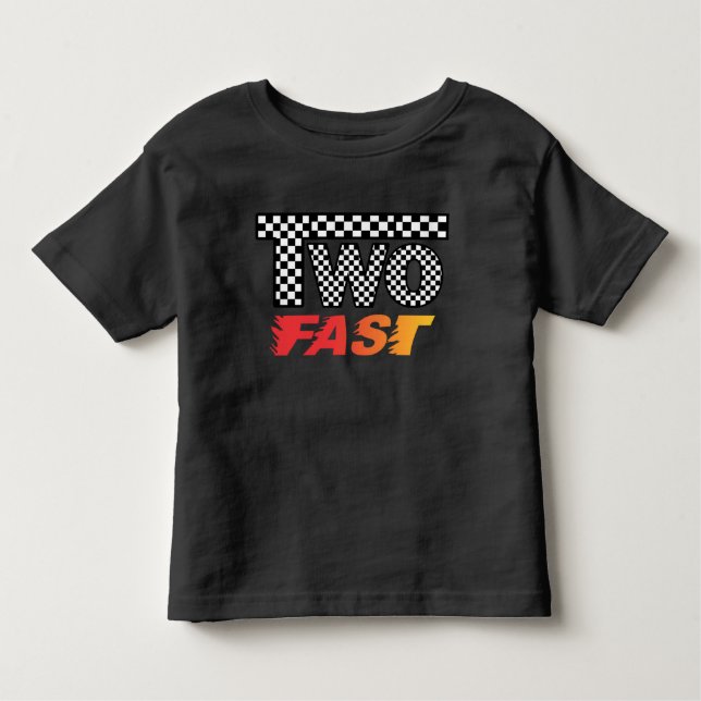 Les Tous Petits TWO Fast Toddler T-Shirt pour 2ème anniversaire (Devant)