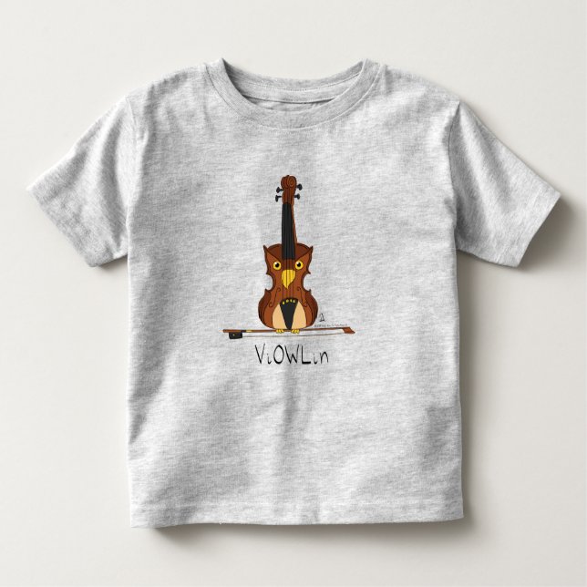 Les Tous Petits ViOWLin Chouette de violon Musique T-Shirt pour bé (Devant)