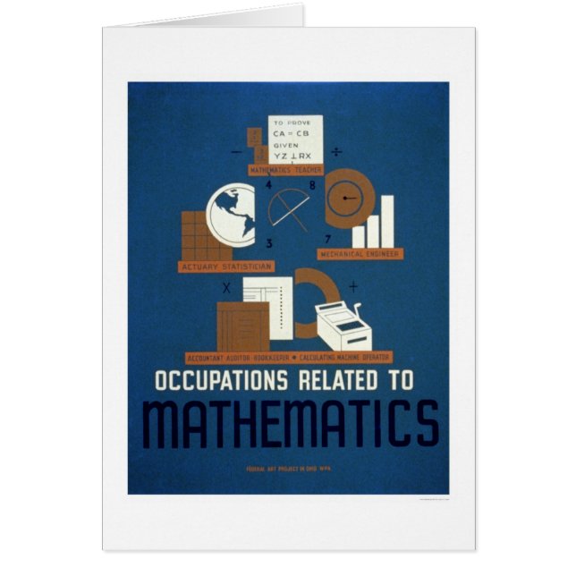 Les travaux dans les mathématiques WPA 1937 (Devant)