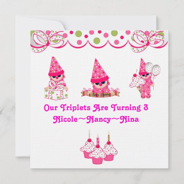 Les triplets tournent trois invitations (Devant)