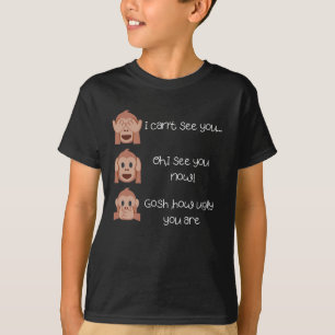 Les trois sages singes drôle T-shirt
