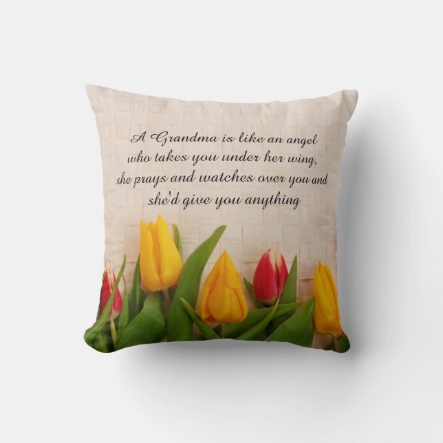 Les Tulipes de printemps pour grand-mère Coussin (Recto)