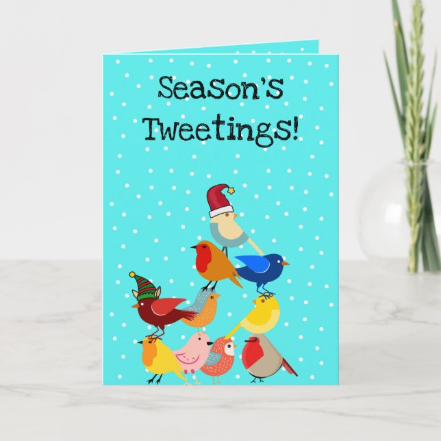 "Les Tweets de la saison !" Carte de Noël pliée (Devant)