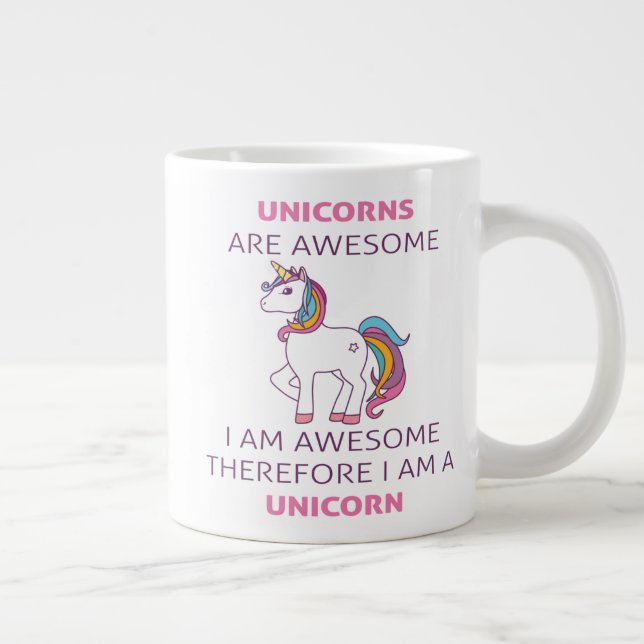 Les Unicornes Sont Super Je Suis Super Jumbo Mug (Droite)