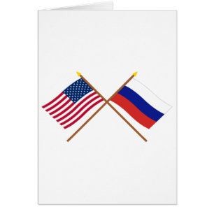 Les USA et drapeaux croisés par Russie